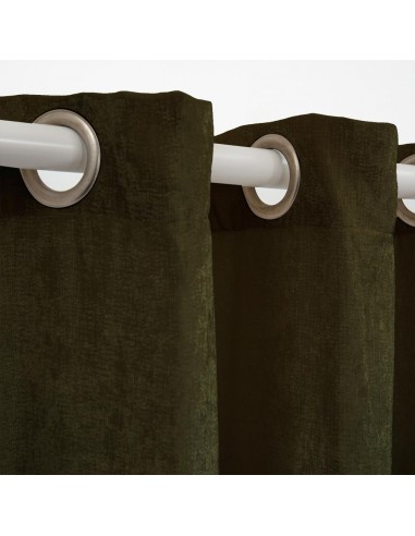 Cortina Chenilla Nogre Verde Musgo...